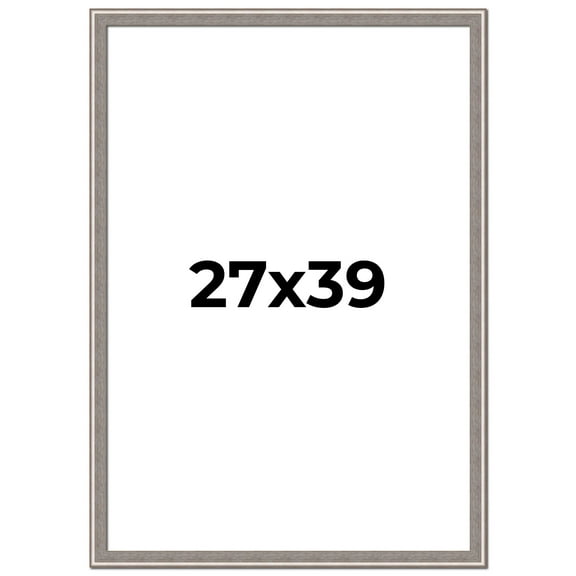27x39 Frame Grey Real Wood Picture Frame Width 1.25 inches | Interior Frame Depth 0.5 inches | Hans