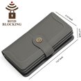 thumbnail image 4 of LAICAIW Women's Wallet Genuine Leather RFID Blocking Large Capacity Trifold Ladies Wallet, ANN-Light Grey, 带手腕带的长款女士钱包, 4 of 6