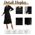 thumbnail image 5 of Mengpipi Womens Casual Long Sleeve Midi Dresses Smocked Flowy Tiered Dress Blue, Size 16-18, 5 of 7