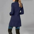 thumbnail image 6 of UJNDER Women's Solid Color Casual Zipper Hooded Long Coat Jacket Fall Jackets for Women Navy L, 6 of 6