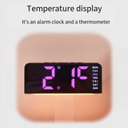 Digital Wall Clock with Light Color Changing Temperature Display