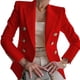 thumbnail image 2 of Chaqueta Blazer Informal para Mujer, con Botones Dorados, Larga, para Oficina, con Solapa y Abertura Frontal. Rojo XL, 2 of 7
