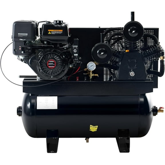 LUXOAK 13HP Gas Powered Air Compressor, 30 Gallon 18CFM@Max180PSI, 420cc Loncin Engine Gasoline Driven Piston Pump for Workshop, Construction Sites