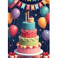 thumbnail image 3 of Colorful Balloon Birthday Party Decor Cake Banner Celebration Decoration for Kids Event Indoor Celebration, 3 of 7