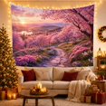 thumbnail image 3 of Japanese Cherry Blossom in Sunset Landscape, Dreamy Japanese Inspired for Nature Lovers, Botanical Wall Art, Mother's Day Gift, Tapestry Wall Hanging for Bedroom, Living Room and Dorm, 3 of 7