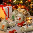 thumbnail image 3 of Christmas Burlap Gift Bags, Christmas Linen Bags with Drawstring, Drawstring Gift Bags Small Jute Christmas Candy Bags, Linen Snack Bags Gift Wrap Bags Christmas Holiday Party Favor Bags 32 PCS, 3 of 8