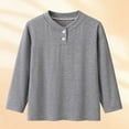 thumbnail image 5 of CAUYDY Toddler Boys Long-Sleeve Henley T-Shirts Casual Solid Cotton Graphic Shirt For Kids 18 Months 7 Years(L101-Grey,3-4 Y), 5 of 7