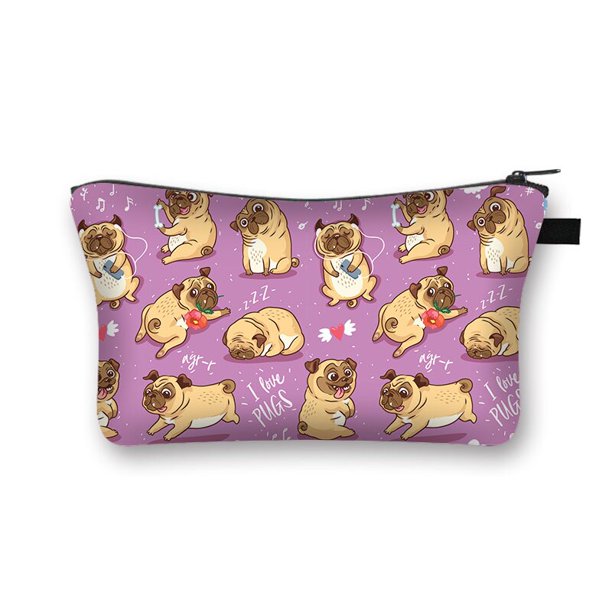 Estuche de cosméticos para mujer, bolsa de maquillaje Retro a rayas de búho, bonito hurones, organizador de belleza, bolsa de viaje, neceser de aseo Fivean unisex