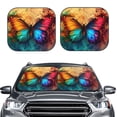 thumbnail image 2 of Sikiie Vibrant Rainbow Butterfly A Print Foldable Car Windshield Sun Visor, Car Window Sunshade Suitable for Sedan, SUV and Truck Car Accessories-Small, 2 of 6