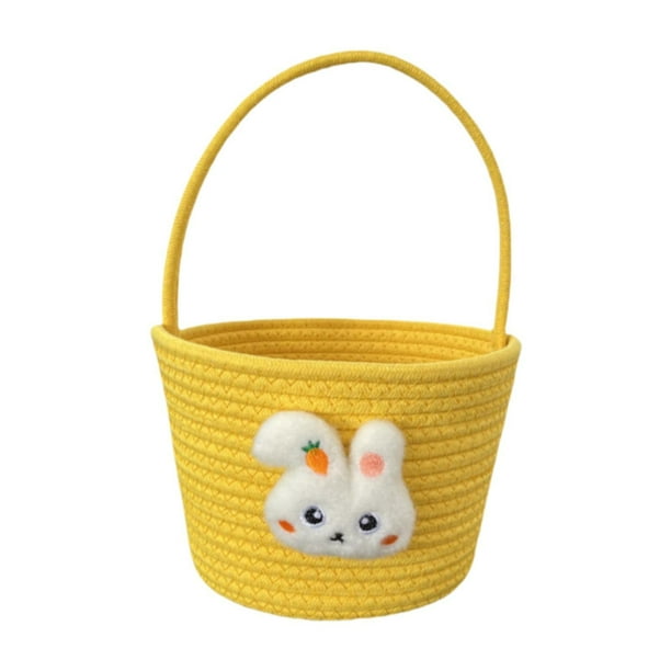 Cesta de Pascua Cestas de conejito de Pascua Cesta de almacenamiento Amarillo