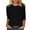 Black, variant on Staron Women's 3/4 Sleeve Round Neck Casual Top Blouse Pullover Solid Color Basic Comfy Loose Fit Shirt, Army Green XL