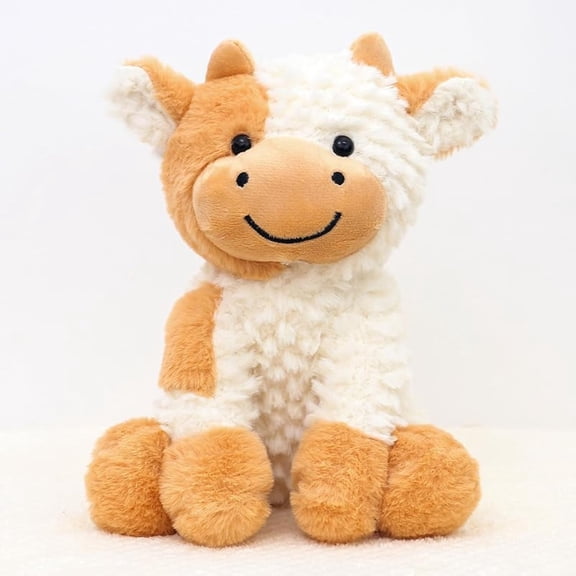 CYFW Cow Stuffed Animal Cute Cow Plush Doll Toy 8 Inch for Girls Boys Plush Toys (Siting Cow Yellow)