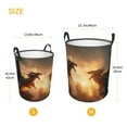 thumbnail image 3 of Balery Castle Cool Fire Dragon Cesta de ropa redonda con asas, impermeable, independiente, para ropa, juguetes, dormitorio y familia-Medium, 3 of 6