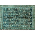 thumbnail image 1 of Ahgly Company Machine Washable Indoor Rectangle Persian Turquoise Blue Traditional Area Rugs, 6' x 9', 1 of 4