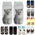 thumbnail image 3 of Flmtop Chaussettes Décontractées pour Femmes et Hommes, Mode Animal Mignon Imprimé Chat 3D, Douces à la Cheville, 3 of 7