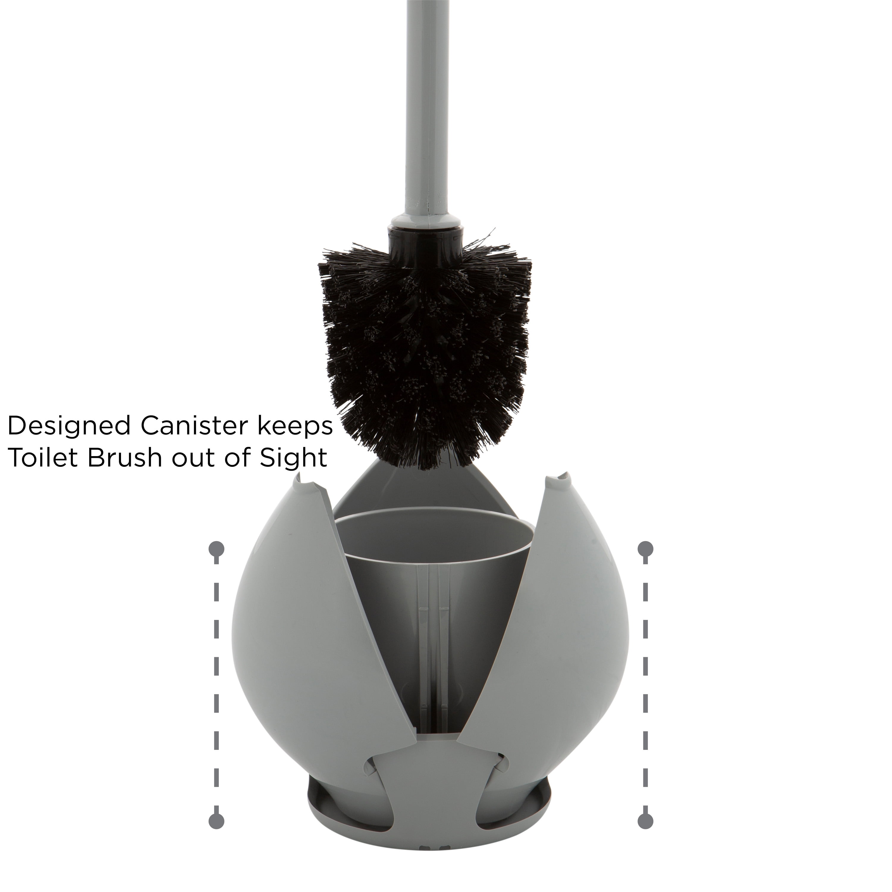 Bath Bliss Firm Grip Tulip Toilet Bowl Brush in Gray