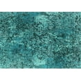 thumbnail image 1 of Ahgly Company Machine Washable Indoor Rectangle Oriental Turquoise Blue Industrial Area Rugs, 7' x 10', 1 of 4