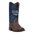 thumbnail image 2 of Dan Post Men's Thin Blue Line Flag Patch Western Boot Broad Square Toe - DP4515 8 EE  US, 2 of 8