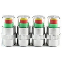 Car Tire Pressure Monitor Caps Sensor Indicator Multi Chromed Metal 4 Pcs Fit Most SUV