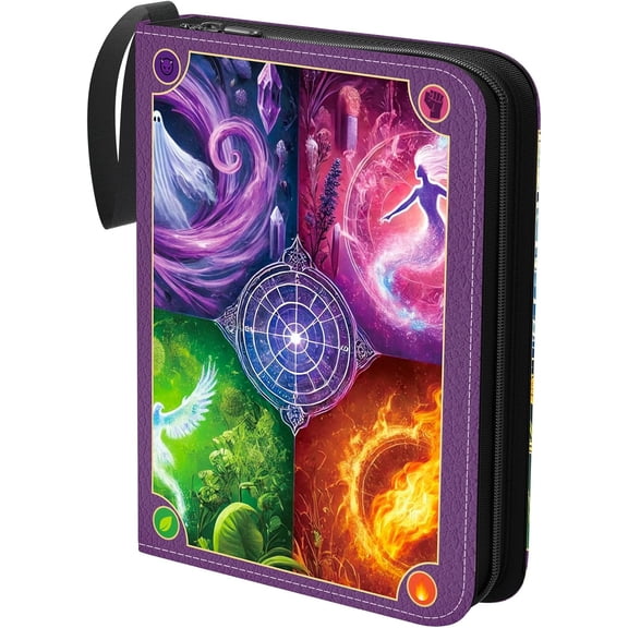 Collectible Trading Card Albums, 4 PocketCard Binder-440 Double Sided Pocket PU Premium Zip Trading Collection Binder