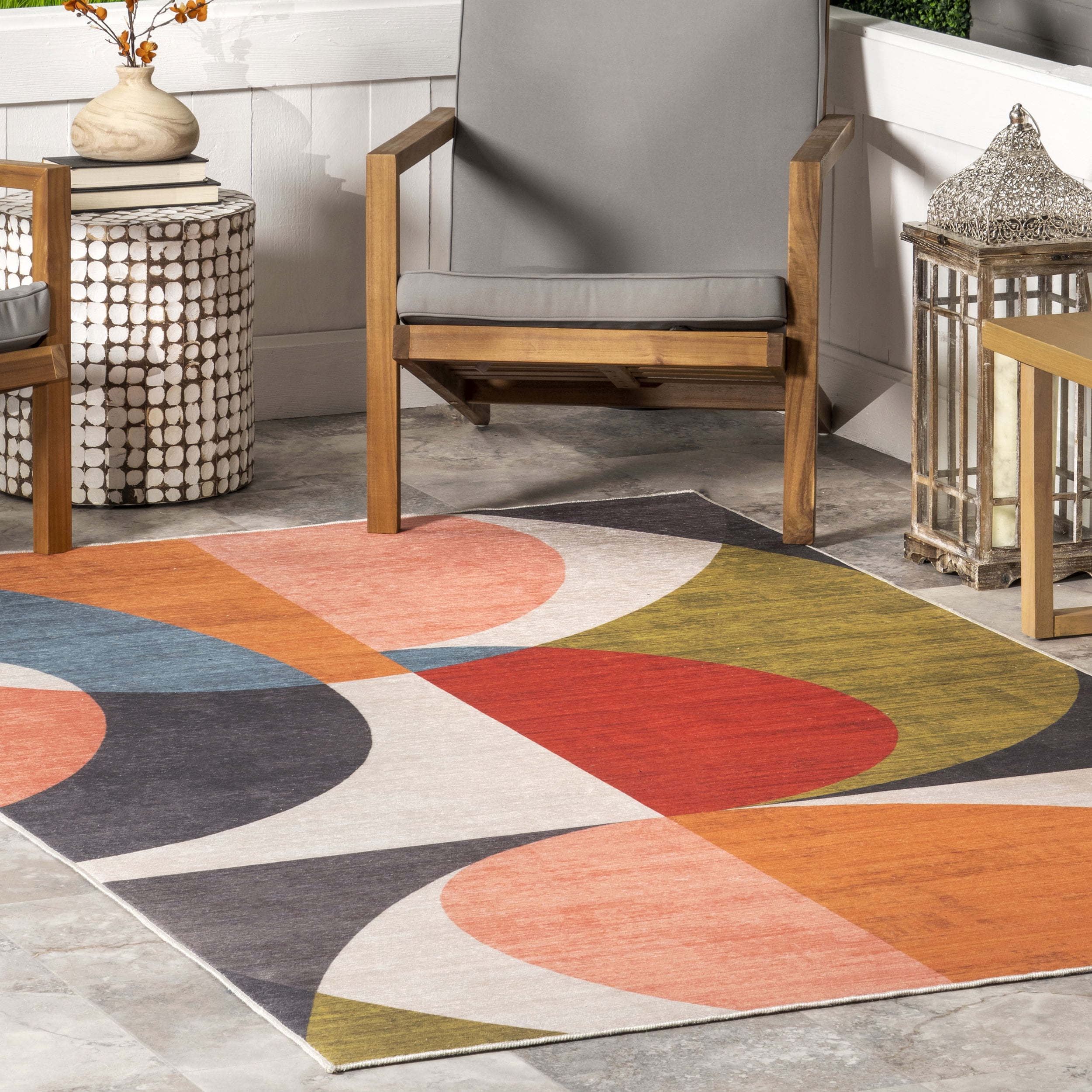 nuLOOM Lizzy Modern Machine Washable Indoor/Outdoor Area Rug, 8' x 10', Multicolor