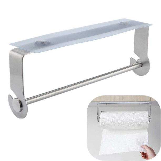 Adhesive Paper Towel Holder Under For Kitchen Bathroom Brushed