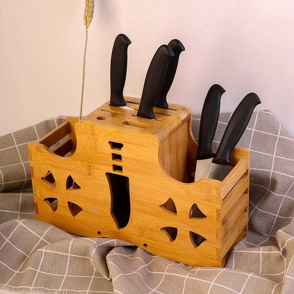 HINTRMENT Bamboo Kitchen Utensil Holder for Homeowners 1Pack 12.8X7.9X4.5In