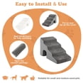 thumbnail image 6 of Pefilos 27" Pet Stairs for Small Dogs with Arch, 4-Step Dog Ramp for Beds and Couch, Non-Slip Balanced Indoor Step, Gray, 6 of 11