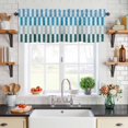 thumbnail image 2 of Curtain Valance for Windows Stripes Lines Kitchen Curtain Valances Teal Blue Green Striped Valances Window Treatments Short Curtains for Kitchen Living Room Bedroom Bathroom Home Decor 54x18 Inch, 2 of 9