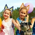 thumbnail image 6 of Xinwanna 1/2 Pcs/Set Dog Costume Props Animal Ears Decor Hair Hoop Tail Set Birthday Party Cosplay Dress Up Accessories (Blue1), 6 of 13