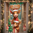thumbnail image 4 of Festive Design Merry Christmas Banner Christmas Decorations Cow Theme Holiday Backdrop for Children Family Celebration Photography, 4 of 9