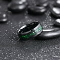 thumbnail image 7 of King Will Mens Black Wedding Band 8mm Tungsten Carbide Wedding Rings Green Foils Inlay High Polished Beveled Edge Unique Anniversary Rings Gift for Him Comfort Fit, Size 11, 7 of 7