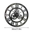 thumbnail image 3 of MERILER Large 3D Retro Wall Clock, Silent Non-Ticking Wooden Gear Wall Clock Rustic Vintage Quartz Clocks for Home Living Room Decoration, 3 of 7