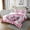 Pink, variant on Christmas Quilt Set Elk Deer Bear Bedspread Set Twin,Rustic Cabin Woodland Animals Coverlet Set Xmas Snowflake Quilted,Red Lattice Christmas Decorations