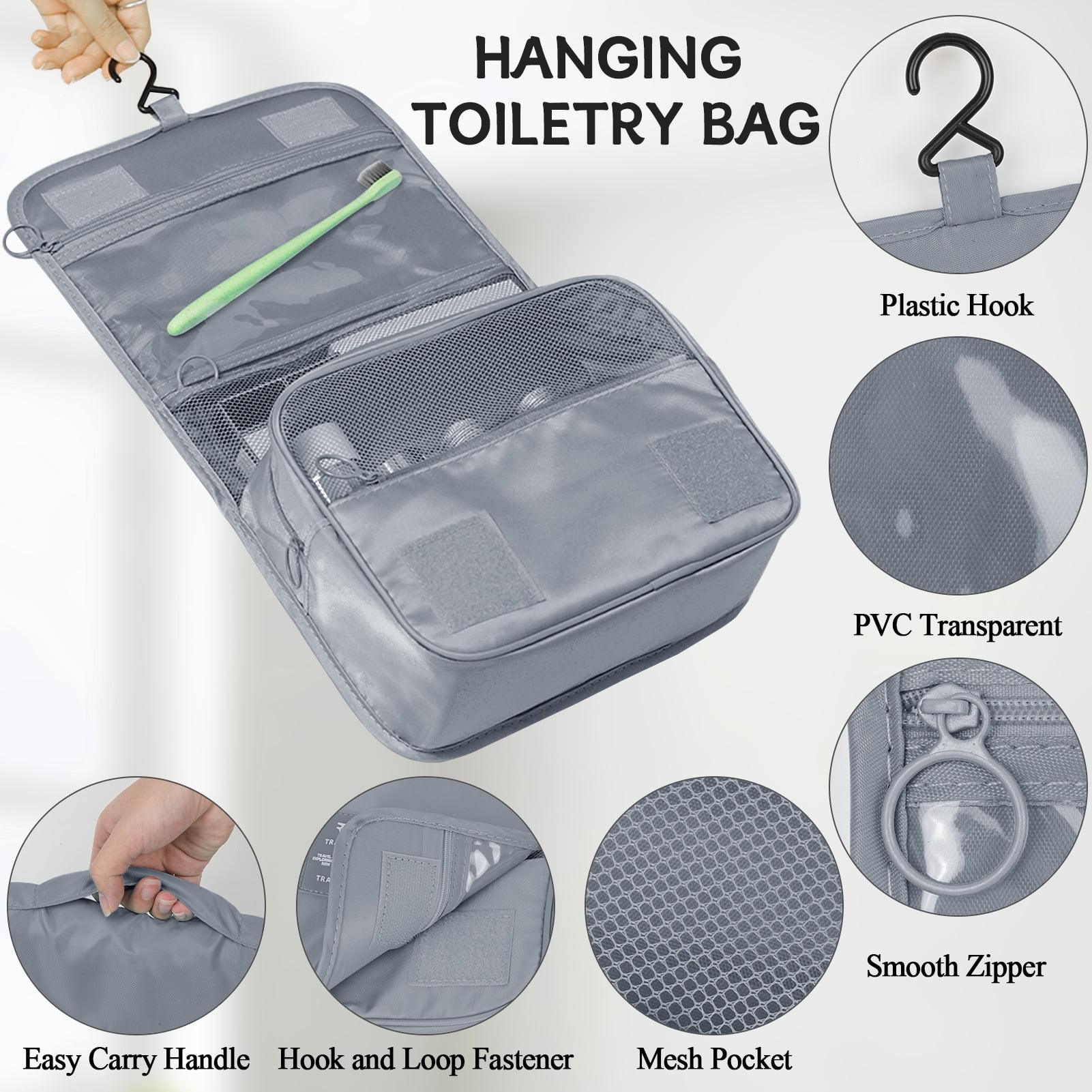 HonorHut 8 Set Packing Cubes Lightweight Organizer Bags Mesh Luggage Packing Bags Durable Storage Totes Travel Essentials Accessories Grey