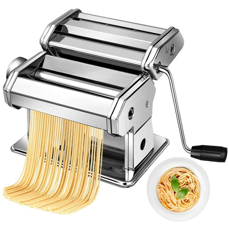 Pasta Machine - Stainless Steel Roller Pasta Maker -Noodles Maker with Hand  Crank, Perfect for Spaghetti, Fettuccini, Lasagna or 