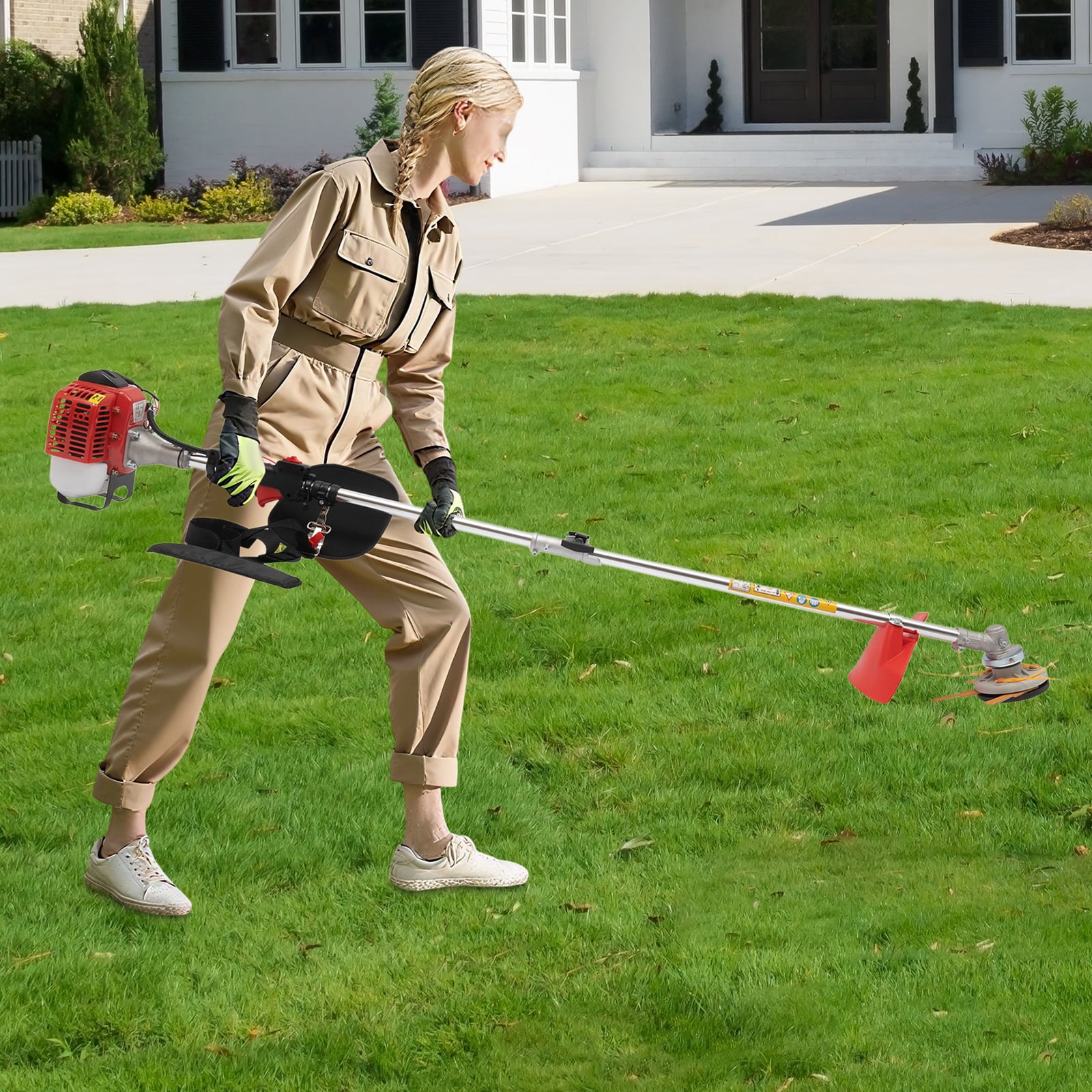 Weed Wacker Cordless 2 Stroke 26CC Gas Powered String Trimmer Grass Trimmer Weed Cutter for Lawn Yard Garden