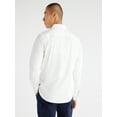 thumbnail image 3 of Free Assembly Men's Stretch Oxford Solid Shirt with Long Sleeves, Sizes XS-3XL, 3 of 7