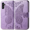 thumbnail image 2 of for Samsung Galaxy A25 5G Case Wallet PU Leather Credit Card Holder Full Body Cute Butterfly Design with Wrist Strap Soft TPU Bumper Full Body Protective Phone Case for Girls Women Purple 01, 2 of 12
