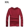 thumbnail image 2 of Minnieouse Top básico para hombre, ropa interior cálida de manga larga con cuello redondo, Base para clima frío, ropa de Color sólido, Jersey, Camisetas XXL Rojo Espesar, 2 of 6