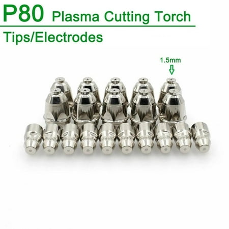 

20pcs P80 Plasma Cutting Torch 80A P80 CNC Plasma Torch Tip Electrode Nozzle 1.5mm