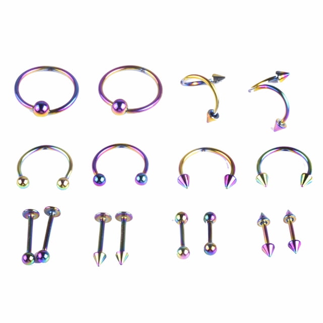16PCS Body Piercing Set Fashion Universal Piercing Jewelry Set Body Jewelry Set