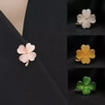 thumbnail image 2 of K-KED 1pc Shamrock Brooch Four Leaf Clover Metal Pin Artist Delicate Jewelry Lapel or Fabric-Pink, 2 of 9