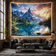 thumbnail image 6 of Mountain Lake Vivid with Dominates Showcasing Jagged Range, Mystical Fantasy for Space Lovers, Galaxy Room Decor, Mother'S Day Gift, Tapestry Wall Hanging for Bedroom and Dorm, 6 of 7