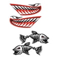 thumbnail image 1 of 4x boca de tiburón autoadhesivo + calcomanía de de pez calcomanía kayak decoración fresca, 1 of 7