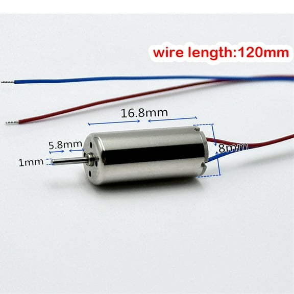 Mini 816 8mm * 16mm Coreless Motor DC 3.7V 55000RPM High Speed Strong NdFeB Magnetic 1mm Diameter Shaft for Drone Quadcopter
