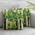 thumbnail image 3 of Nawypu  St Patricks Day Pillow Covers Spring Green Vases Lucky Clover Black Stripes Decorative Throw Pillow Cases Outdoor Farmhouse Decoration for Sofa Couch Bed, 3 of 5
