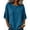 Blue, variant on Cotton Linen Shirts for Women Crew Neck Half Sleeve Boho Tops Casual Vintage Frayed Blouses Beach Vacation Clothes