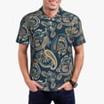 thumbnail image 2 of Cauagu Indian Paisley 2 Print Men's Polo Shirts, Short-Sleeve Polo Shirts for Men Performance Golf Shirt Athletic Casual Collared T-Shirt-Small, 2 of 8