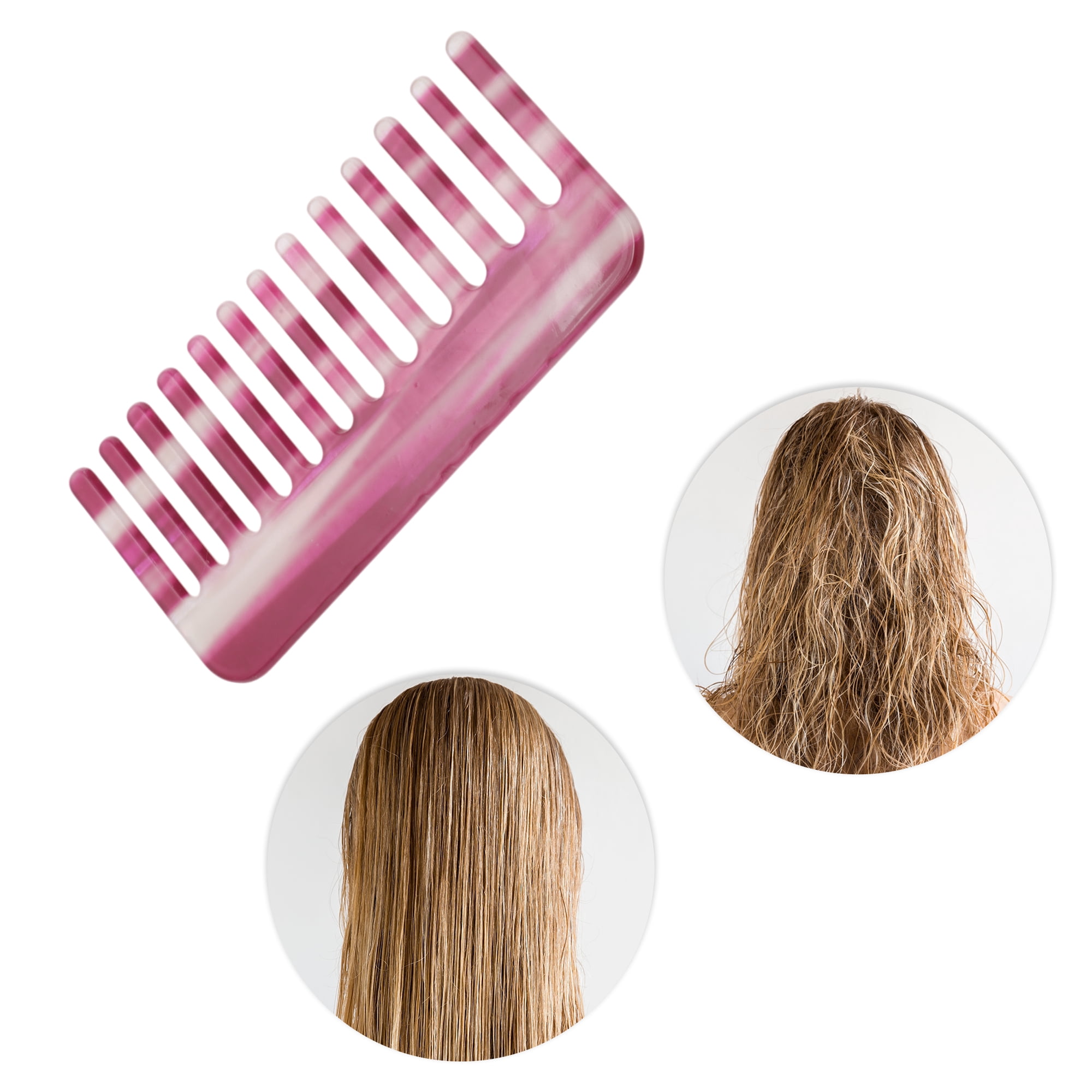 Unique Bargains 1 Pc Vintage Portable Wide Tooth Comb for All Hair Types Colorful Purple